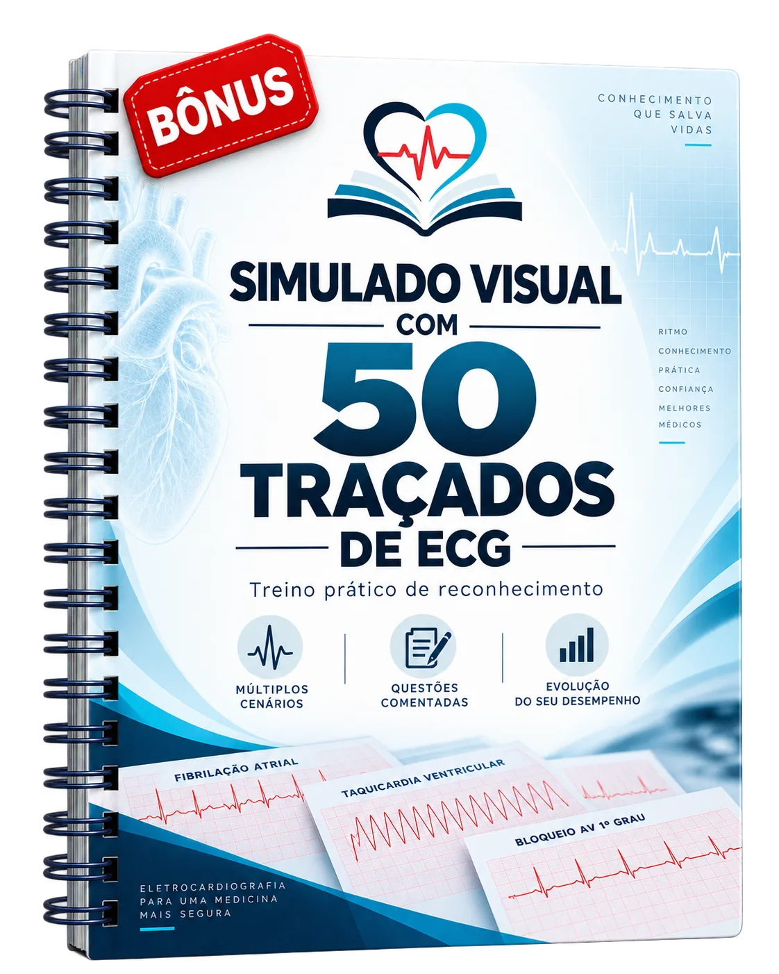 Capa do Bônus 4 — Simulado Visual com 50 Traçados de ECG